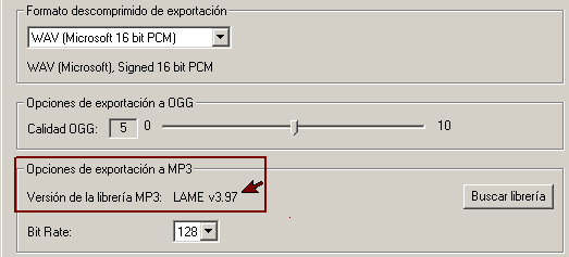 Exportación MP3